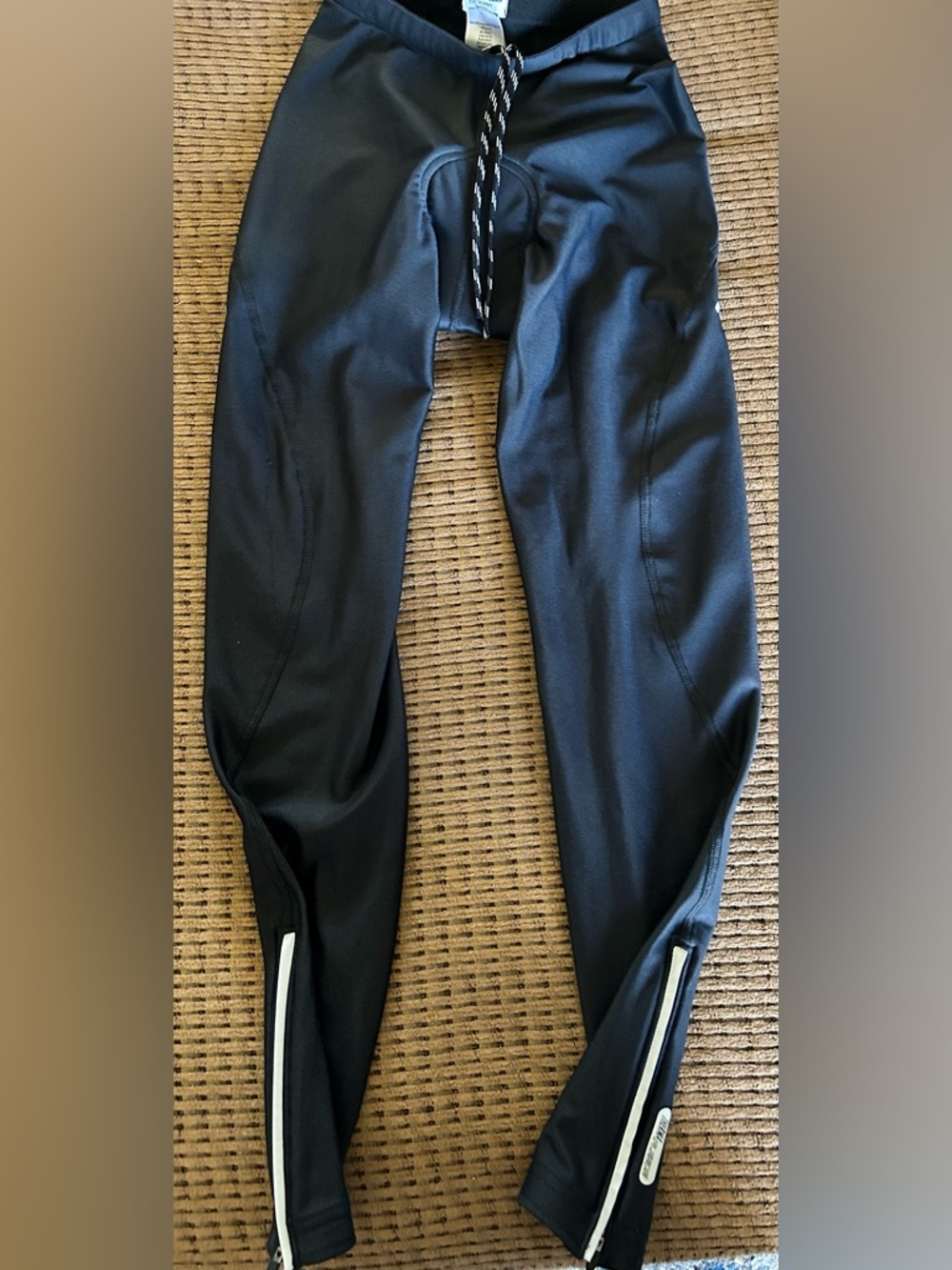 Pearl Izumi Women Black Slice Tights Zip Ankle reflective compression Cycle Sz S